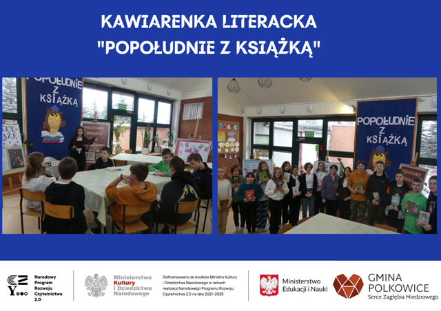 kolaż zdjęć uczniowie czytają książki w świetlicy szkolnej
