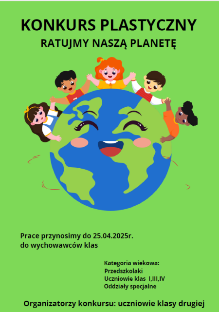 plakat konkursu plastycznego ratujmy naszą planetę