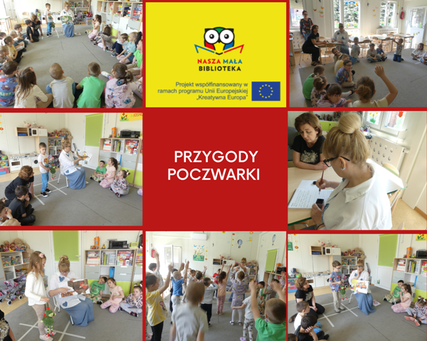przedszkolaki na zajęciach czytelniczych w ramach projektu Nasza Mała Biblioteka
