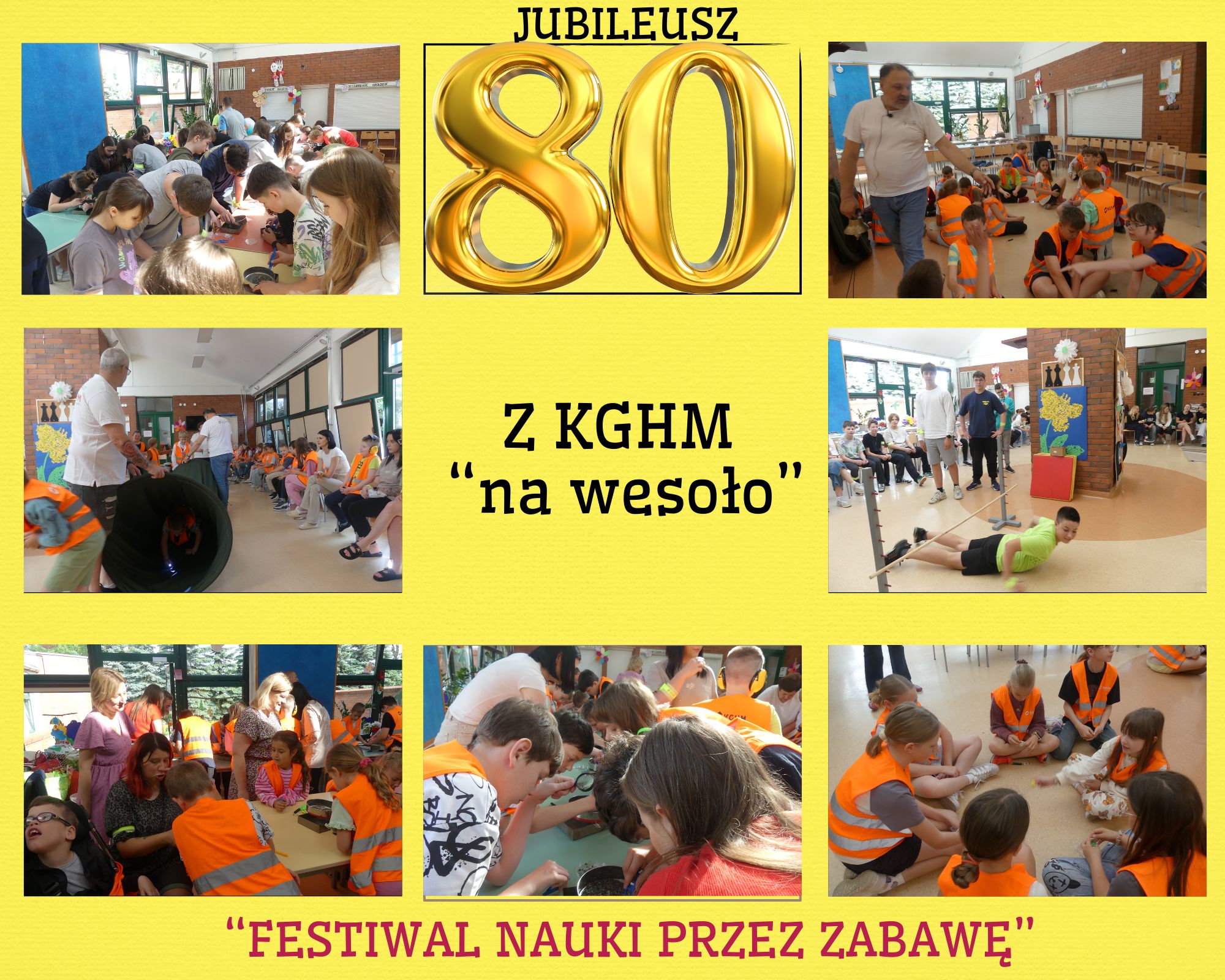 uczniowie i wolontariusze KGHM na warsztatach w szkole