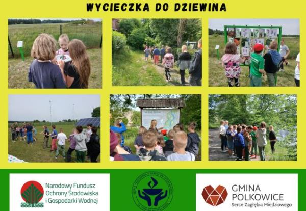 kolaż zdjęć uczniów na wycieczce