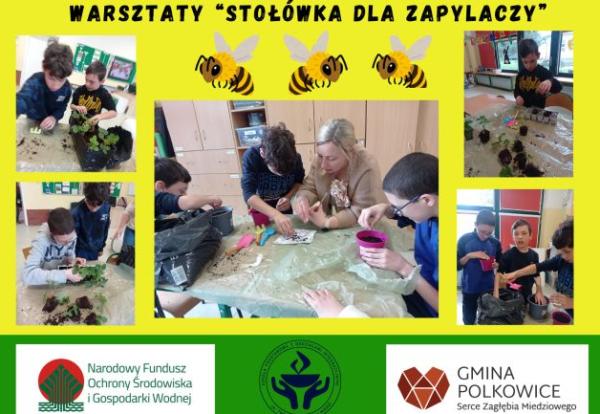 kolaż zdjęć dzieci sadzą rośliny