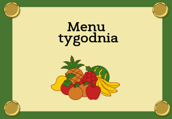 grafika z napisem menu tygodnia