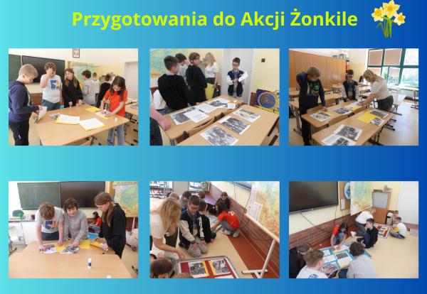 uczniowie przygotowują plakaty o powstaniu w getcie warszawskim