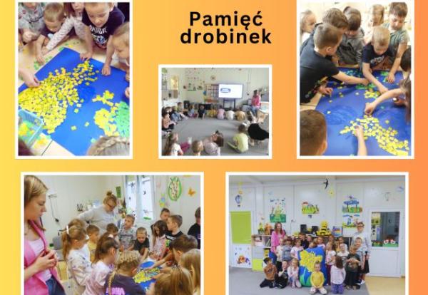 przedszkolaki oglądają bajkę edukacyjną i wykonują pracę plastyczną żonkila 