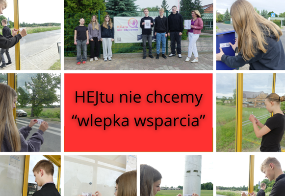 kolaz zdjęć uczniów i pedagog szkoły