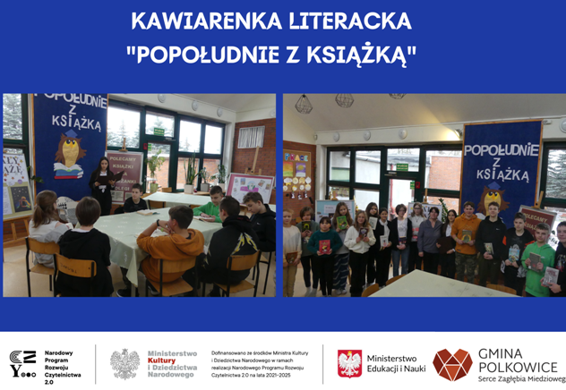 kolaż zdjęć uczniowie czytają książki w świetlicy szkolnej 