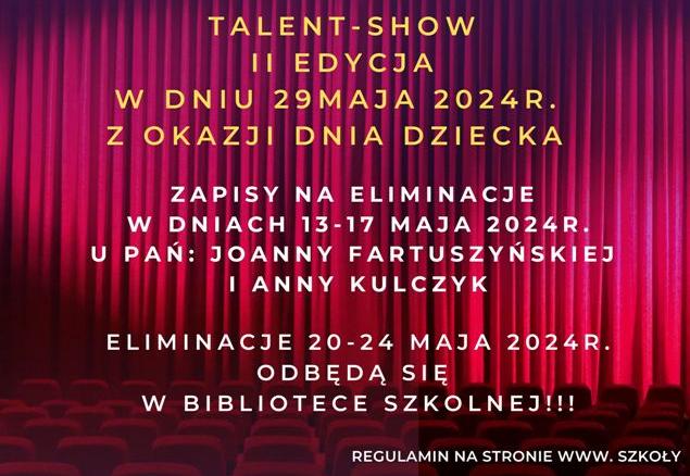 plakat o zgłoszeniu i eliminacje na konkurs talent show