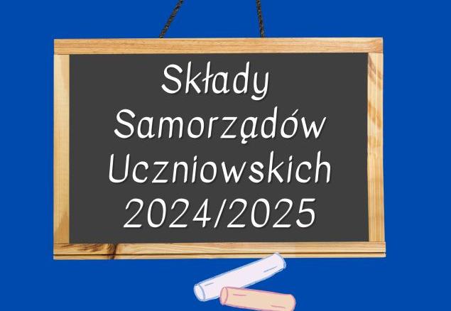 tablica z napisem składy samorządów uczniowskich