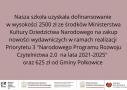 grafika z informacją o dofinansowaniu ze środków Ministerstwa Kultury Dziedzictwa Narodowego na zakup nowości wydawniczych